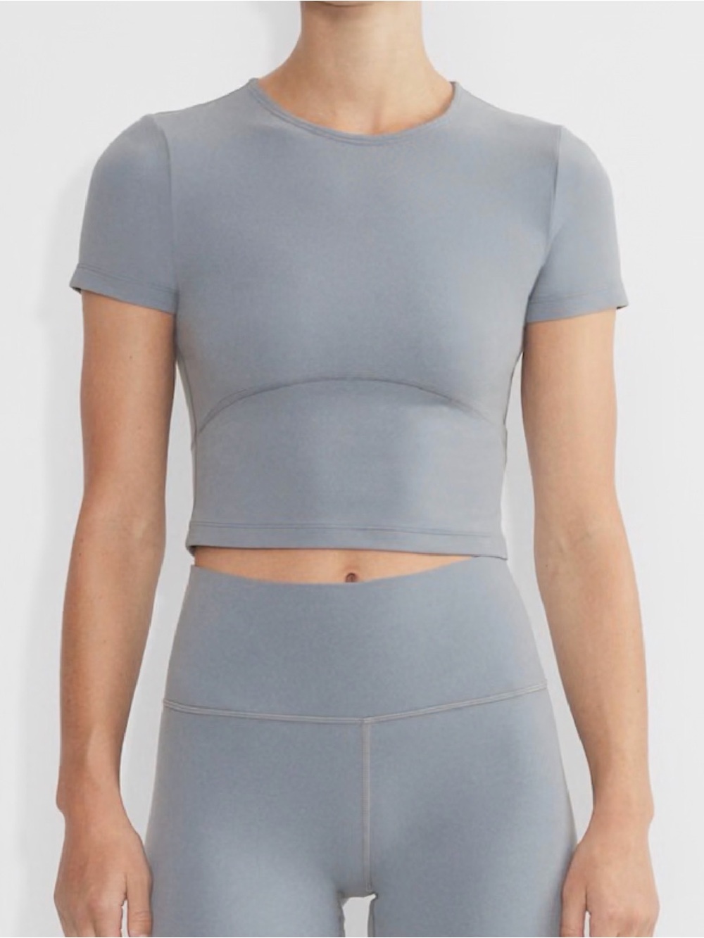 Aritzia Butter Bound T Shirt & Butter Cheeky High-Rise Leggings in Shady Blue